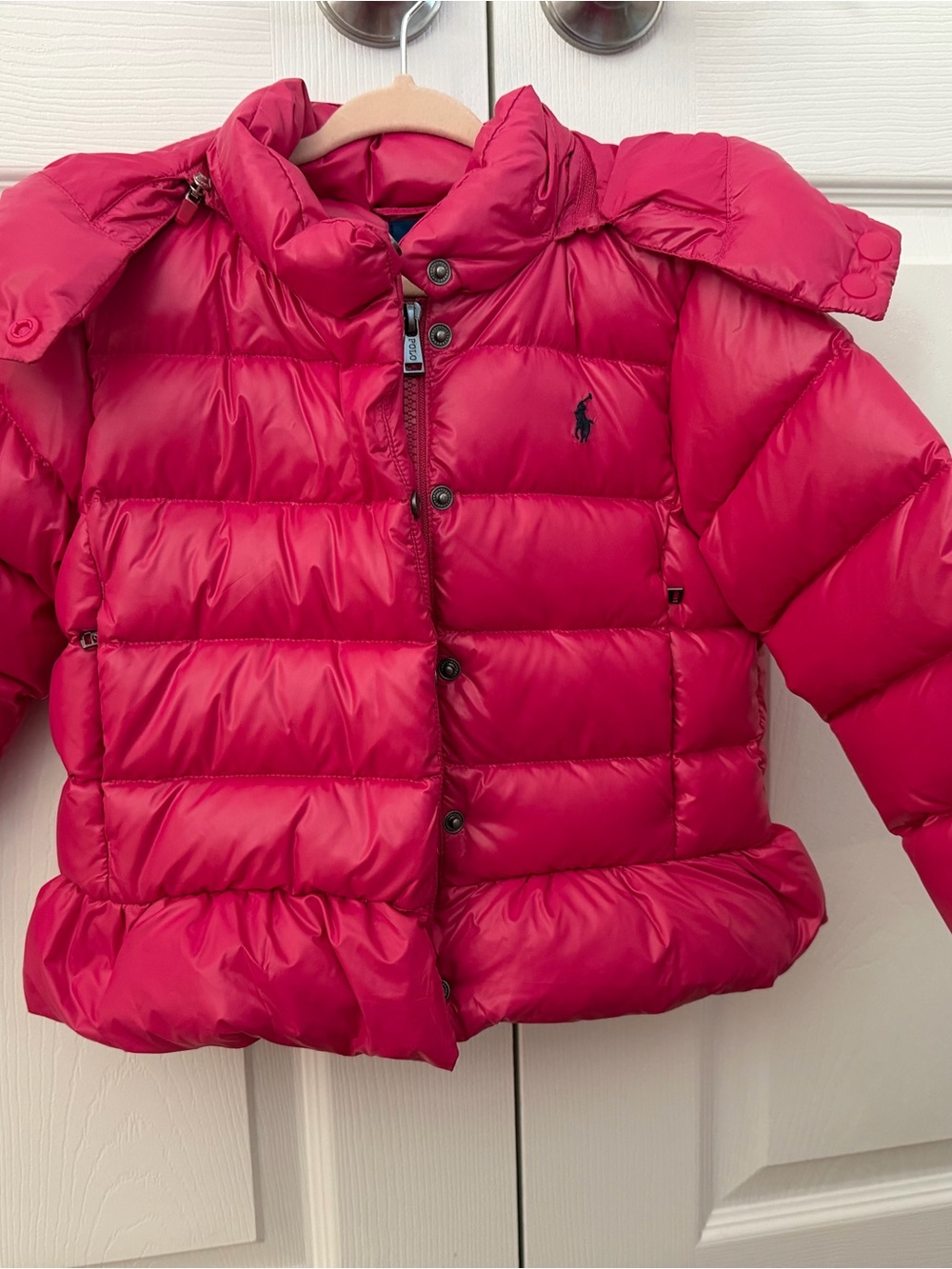 Polo by Ralph Lauren Girls' Bright Pink Quilted Puffer Coat